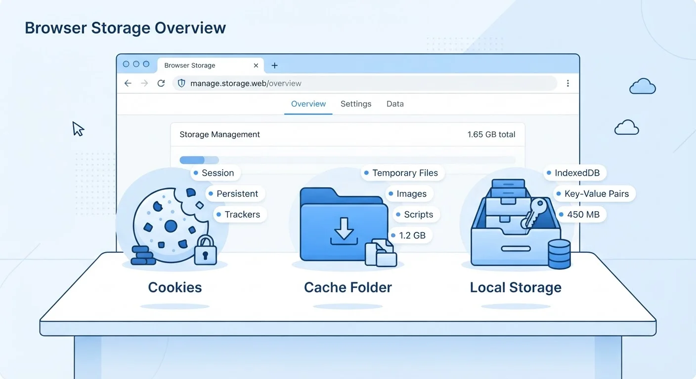 Cookies, Cache, and Local Storage: Three Browser Concepts Worth Knowing