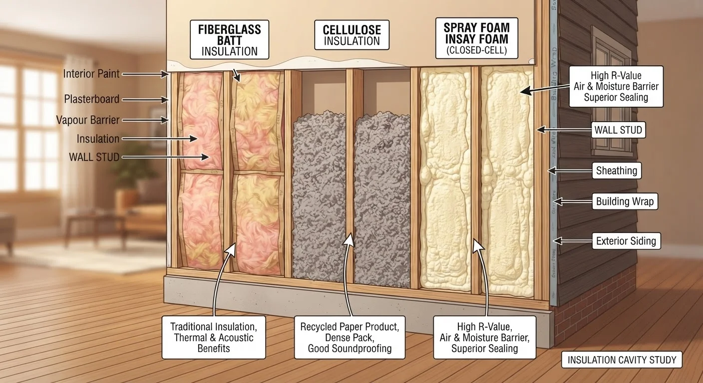 Insulation Types Compared: Fiberglass, Spray Foam, and Rigid Board