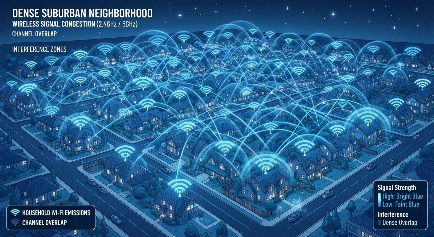Signals, Channels, and Interference: Why Your Wi-Fi Slows Down When Neighbors Are Online